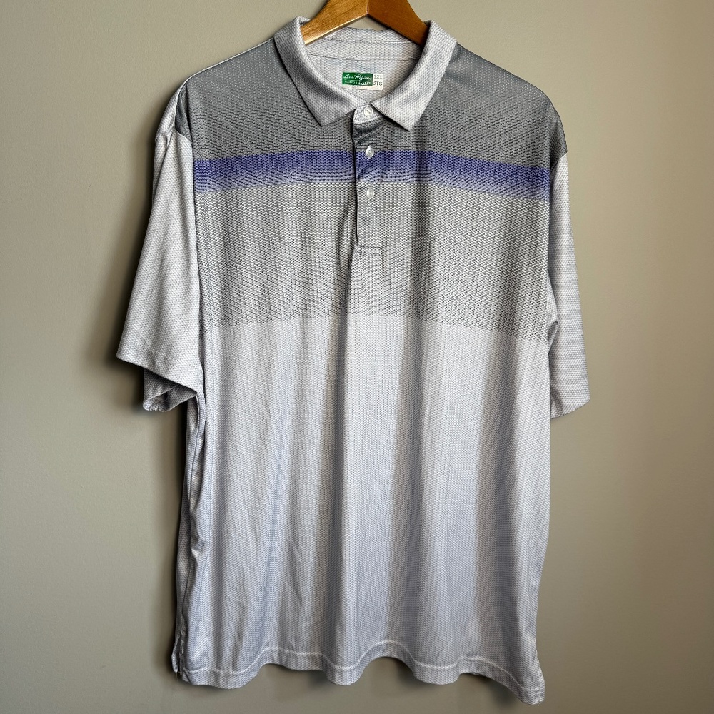 Ben Hogan Performance Men's Geometric Golf Polo Shirt Gray Size 2XL Outdoor